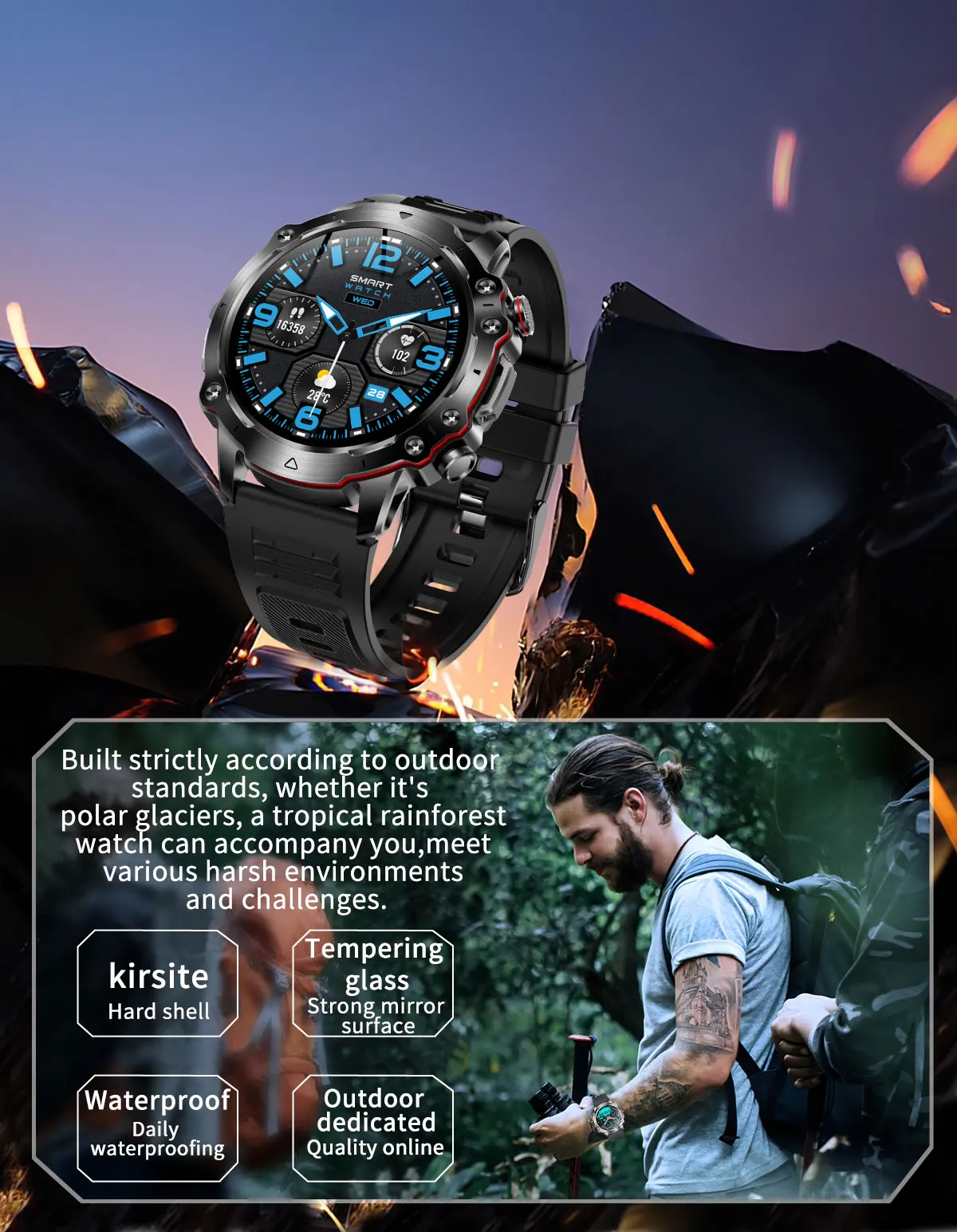 Newest 1.43 inch AMOLED Round Smart Watch 2023 V91 Smart Watch for Outdoor Sport BT Call Smartwatch Hombre