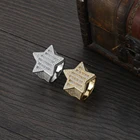 Silver R038 Cubic Zirconia Rings Brass Gold Silver Color Cubic Zircon Iced RING Fashion Hip Hop Jewelry