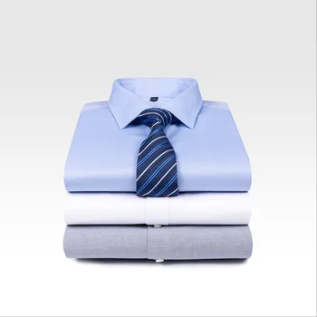Men's button down long sleeve 100% cotton shirts white dress shirts for man