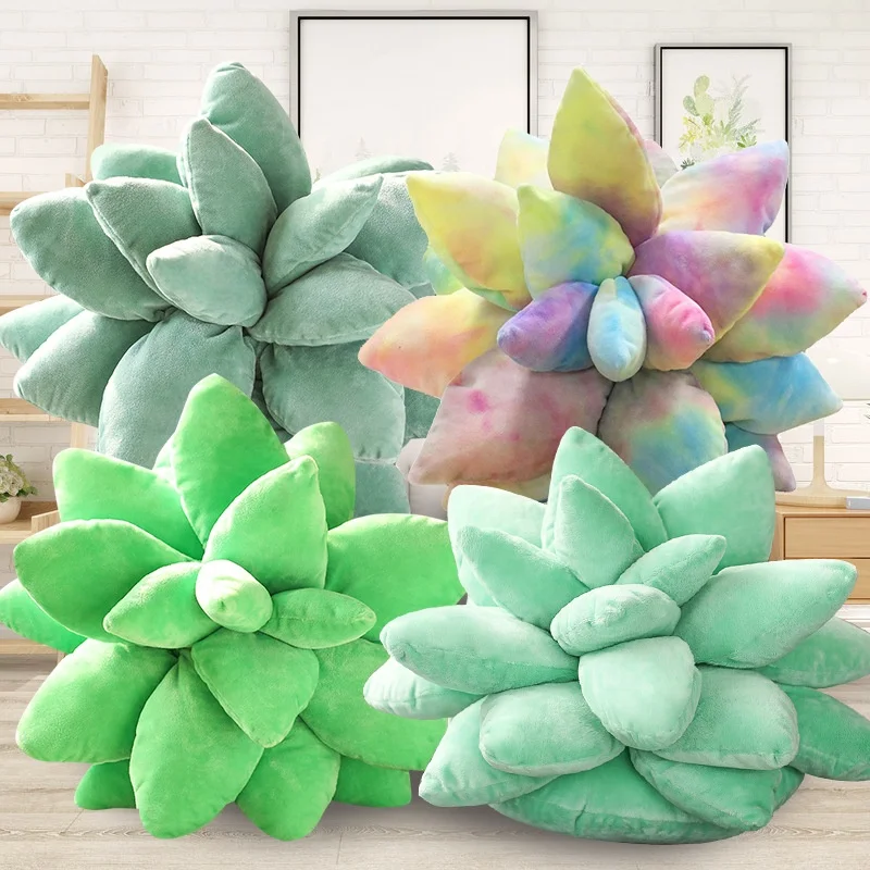 25/45cm Lifelike Succulent Plants Plush Stuffed Toys Soft Doll Creative Potted Flowers Pillow Chair Cushion for Kids Gift