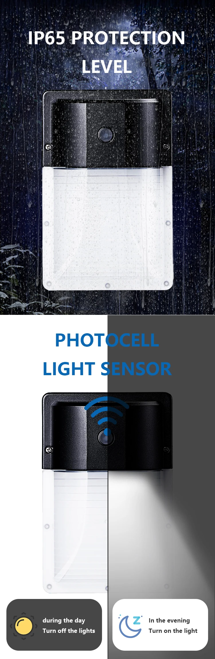dusk-to-dawn photocell sensor outdoor mini wall lights 12W 13W wall mounted light