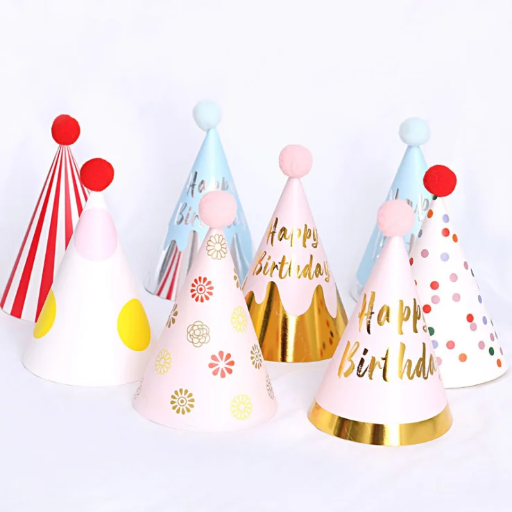 10Pcs Kids Birthday Hats Crown Prince Princess Party Decoration Paper Decor UK 