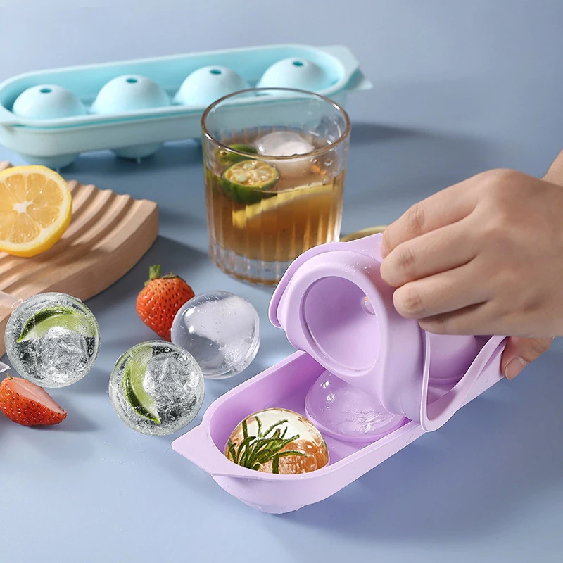 New Creative Food Grade Silicone Ice Ball Mold Homemade Spherical Whiskey Cube Tray Sustainable Frozen Ice Tube Tray