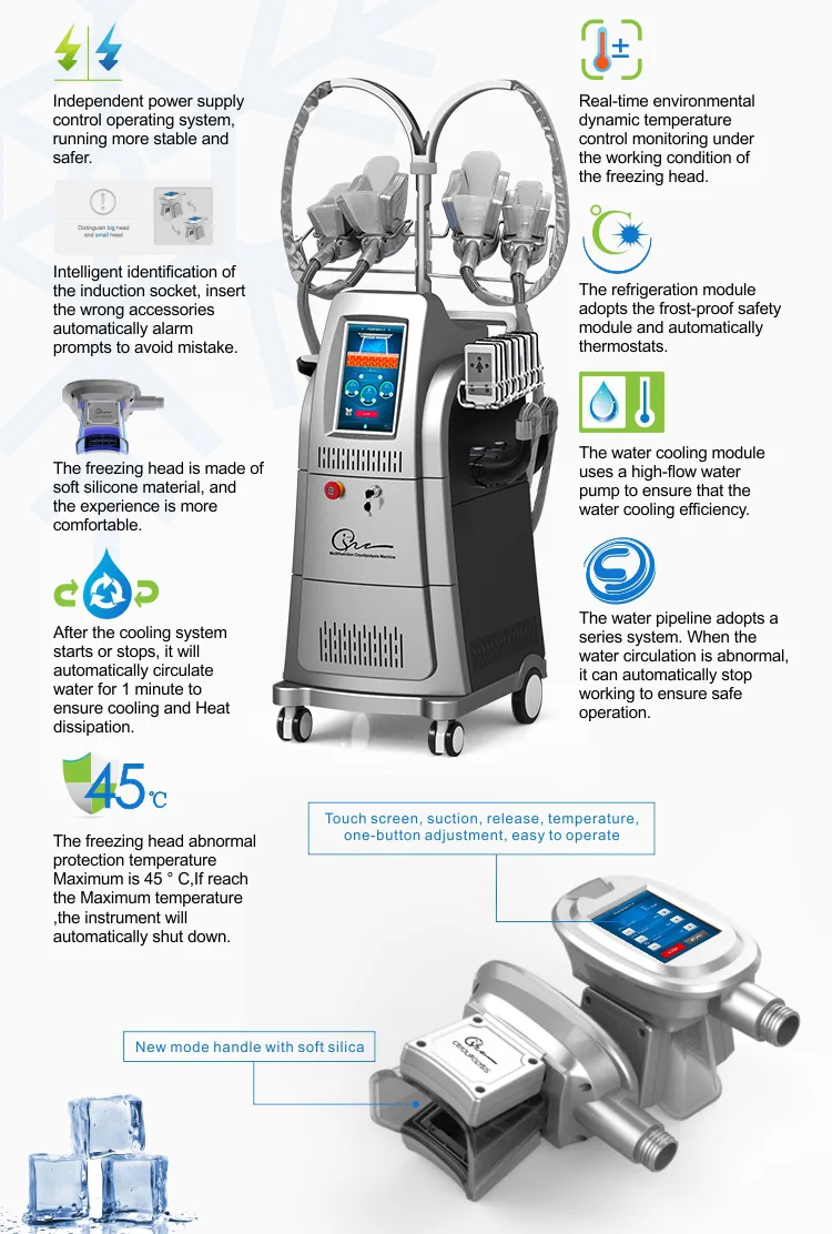 Cryolipolysis Fat Freezing Machine 4 Handles 4 <h2>Key Features of  Cryolipolysis Fat Freezing Machine</h2> <ul> <li>Achieve Your Dream Body Today</li> <li>Innovative Fat Freezing Technology</li> <li>Transform Your Shape with Ultrasonic Cavitation</li> <li>Firm and Sculpt with Lipo Laser</li> <li>Experience Exquisite Body Shaping Solutions</li> </ul> <div id="gtx-trans" style="position: absolute; left: 57px; top: 40.5156px;"> <div class="gtx-trans-icon"></div> </div> Cryolipolysis Fat Freezing Machine 4 Handles
