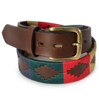 Polo Belts Customize Logo Handmade Genuine Leather Embroidered Polo Belts