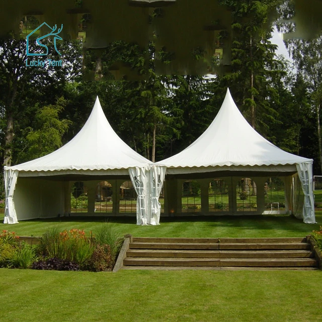 Wedding Marquee Banqet Party Tent Outdoor Pagoda Tent 5x5 Aluminum Frame Strong Wind Resistant