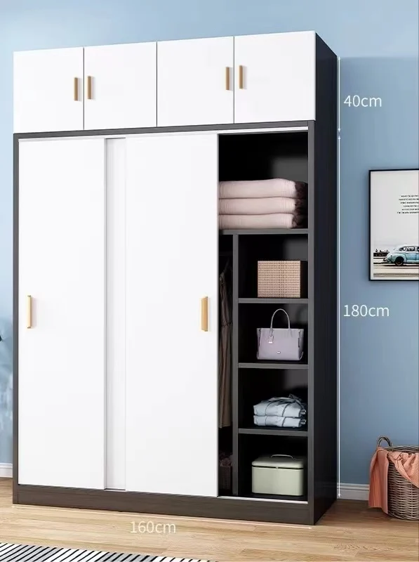 Bed Room Furniture Unique Modern Design Wood Wardrobe Cabinet Clothes Storage Organizer Large Wardrobe