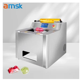 Super X fully New Design automatic plastic cling film packaging machine for supermarket tray, meat and fruit Vegetables wrapping