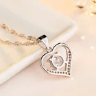 Sterling Pendant Wholesale High Quality Women Jewelry Custom 925 Sterling Silver Crystal Heart Shape Pendant Necklace