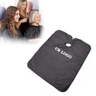 Black Cape Hair Cape Custom Print Logo Polyester Hair Salon Black Hairdressing Barber Cape