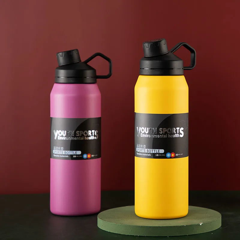 32 OZ Double Wall Insulated Stainless Steel Water Bottle 1L Flask Vacuum Water Bottle Gym Sports botella de agua