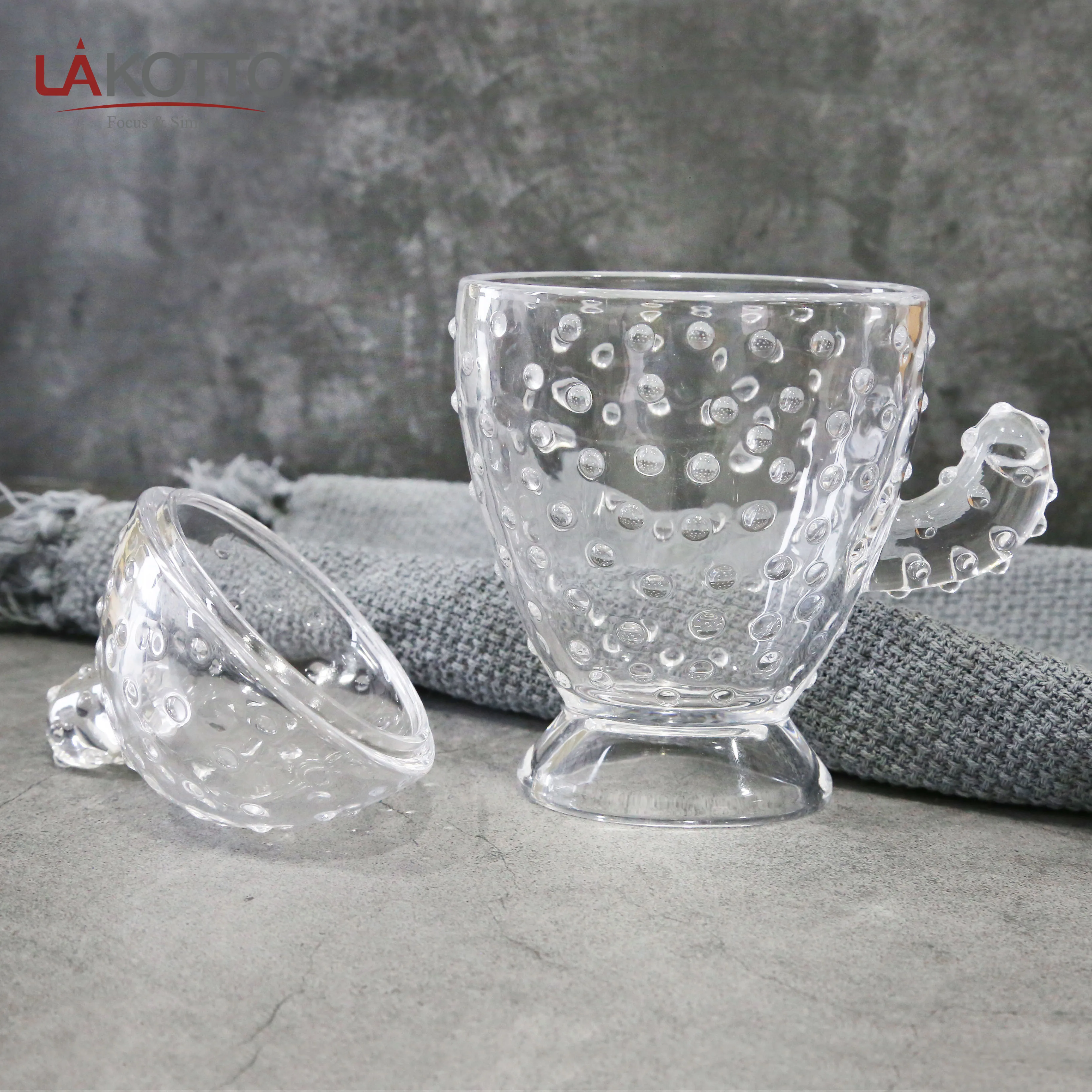Factory Sell New Professional Wholesale Glass Sealed Jars Crystal Shape Glass Sugar Candy Bowl Jar