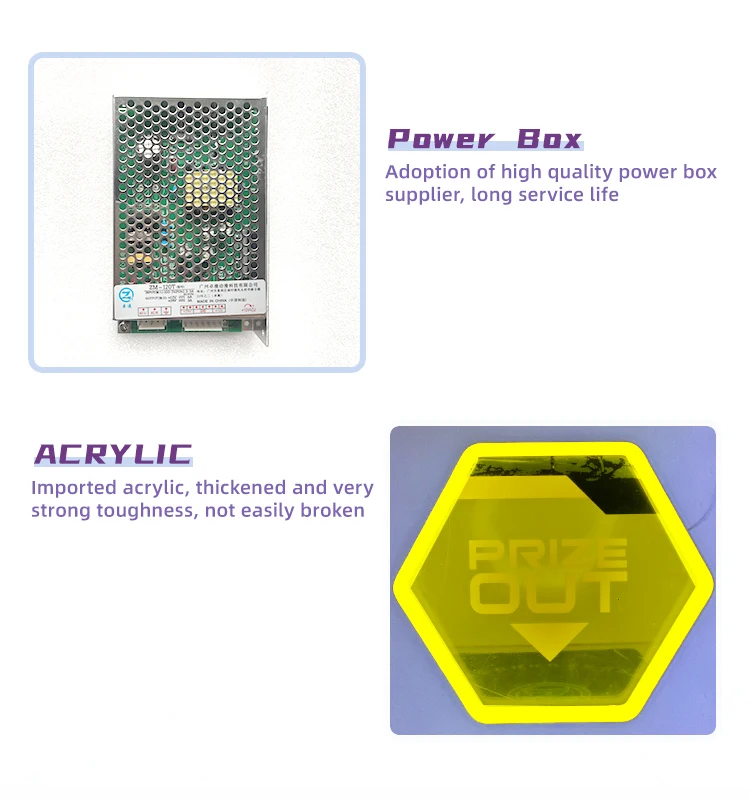 Commercial 4-Player Dual-Layer Arcade Clip Machine with Gift Coin Operated Prize Game for Amusement Centers Bill Acceptor