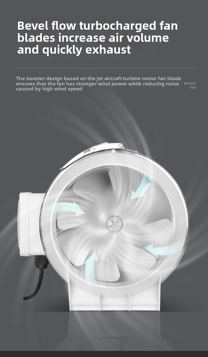 Inline Duct Fan, 8inch, Electric, Plastic - detail 10