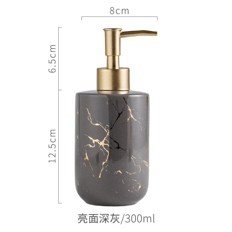 Nordic Simple Ceramic Hand Sanitizer Bottle Shampoo Shower Gel Disinfectant Bottle Bathroom Toilet Press Bottle