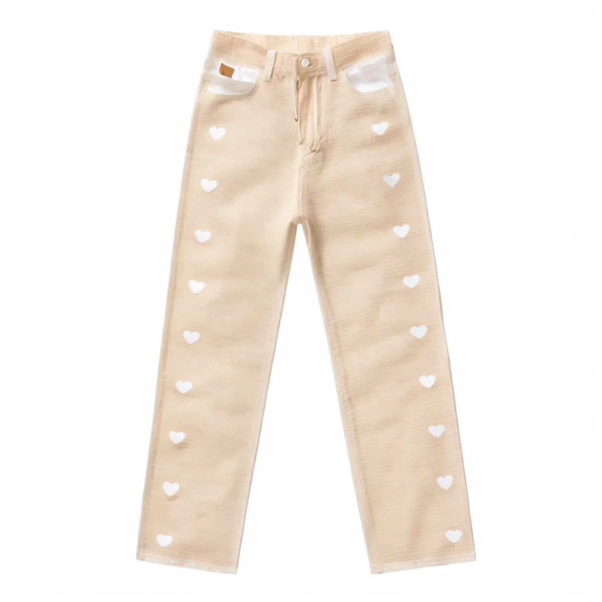 Jeans Women's New Embroidered Love Wide Leg Pants Thin High Waist Draping Loose Straight Mopping Pants factory