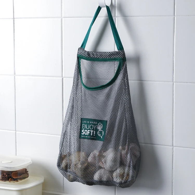 Reusable Hanging Storage Mesh Bag For Fruit Vegetable Garlic Potato Onion Bag s