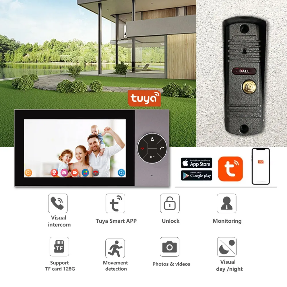 Tuya Wifi Doorbell 1080p Hd Smart Home Video Intercom 1080p Wifi Smart Video Doorbell Ring Video Doorphone