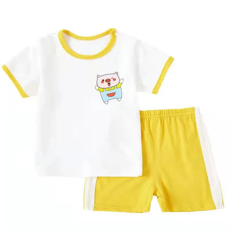 wholesale 100% cotton good quality baby summer clothes short sleeve boys clothes set children clothing