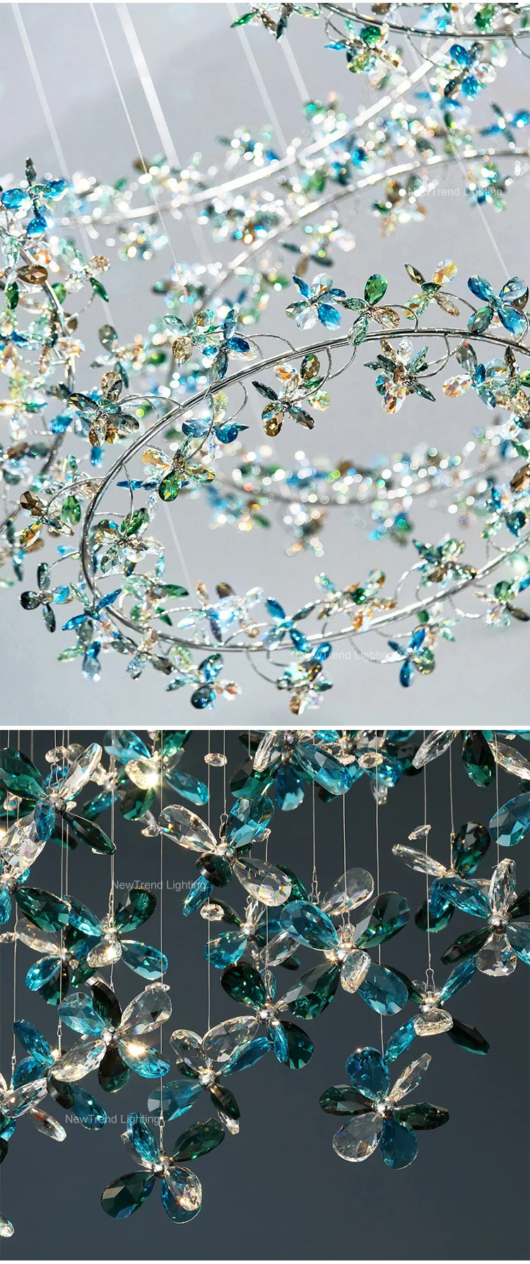 CPL-171 Contemporary Design Indoor Decoration Living Room Dining Room Villa Flower crystal LED Chandelier supplier