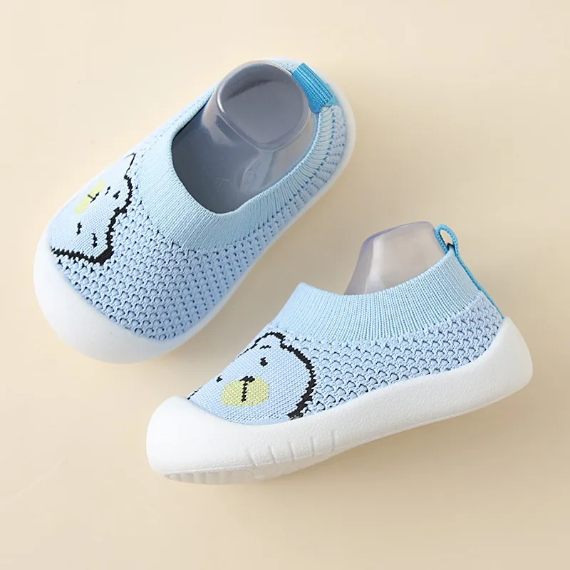 New Style  First Walker Baby Breathable Mesh Infant Toddler Sock Shoes Soft Rubber Sole Kids Girls Boys Slip-On Slippers