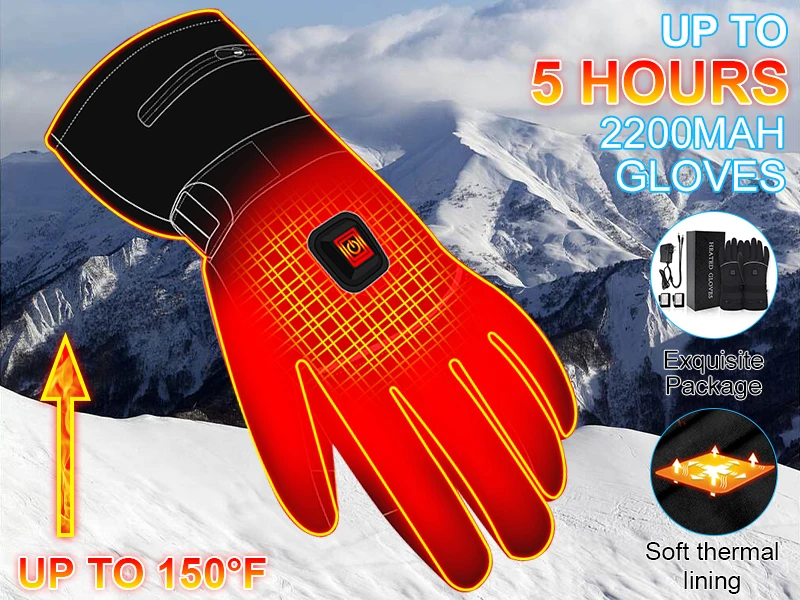 Autocastle Heated Gloves Rechargeable Electric Battery Powered Mittens