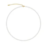 Pearl Charm 925 Sterling Silver 3mm 4mm Real Nature Freshwater Pearl Necklace Beads Chain Charm For Women