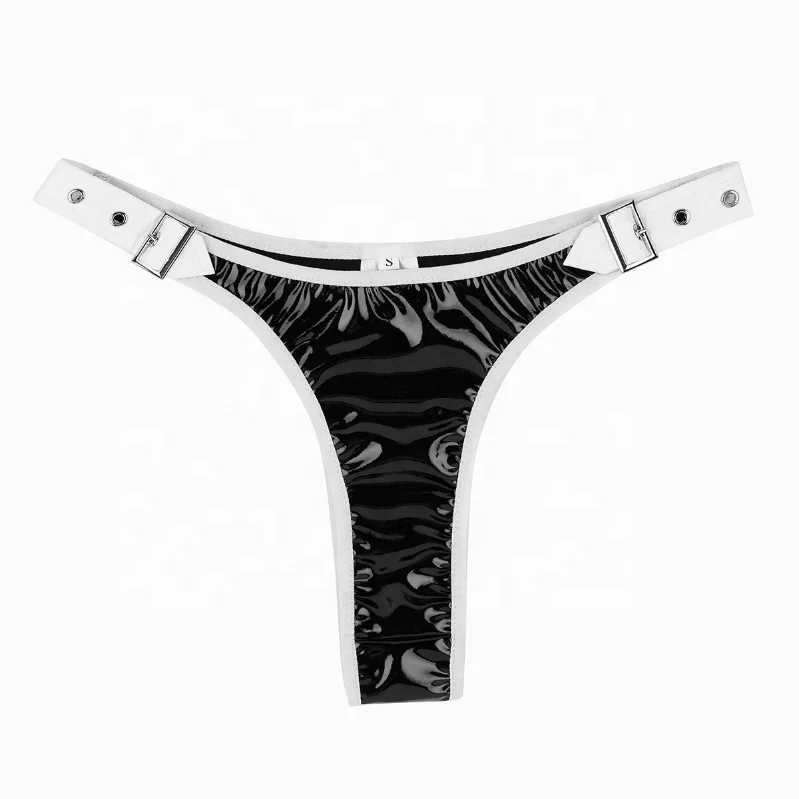 Custom Leather Boyshort Womens Black Rivet Latex Thongs Lingerie Briefs Underwear