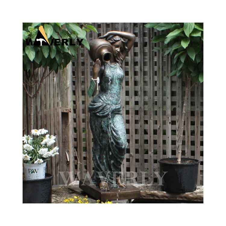 Large Water Fountains Lady Statue Naked Woman Nude Girl Bronze Statue