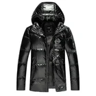 Hooded Yes Best Quality Mens Black Grey Shiny Puffer Coat Winter Hooded Long Duck Down Jacket