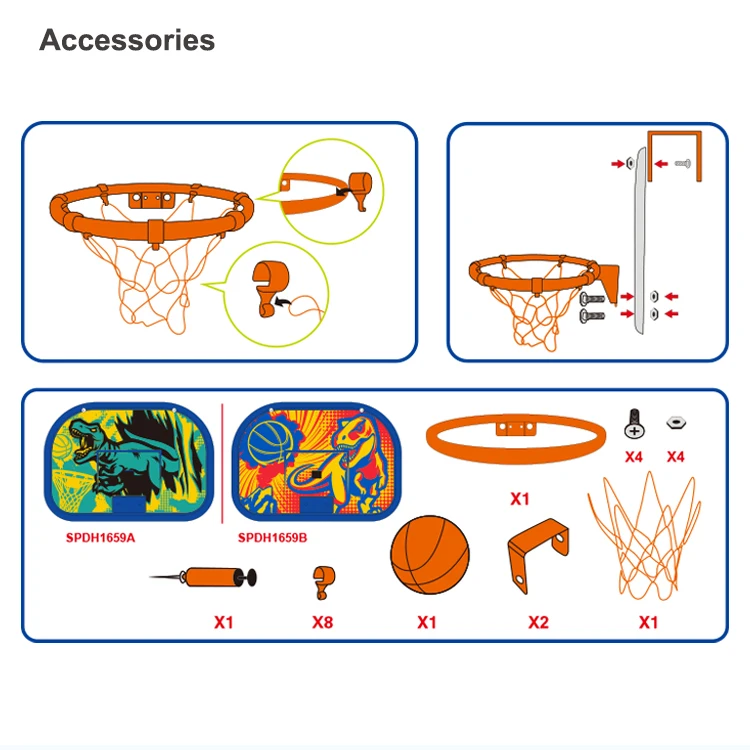 product basketball backboard set with scoreboard easy to hang over door indoor outdoor hoop game for kids adults mini basketball toy-2