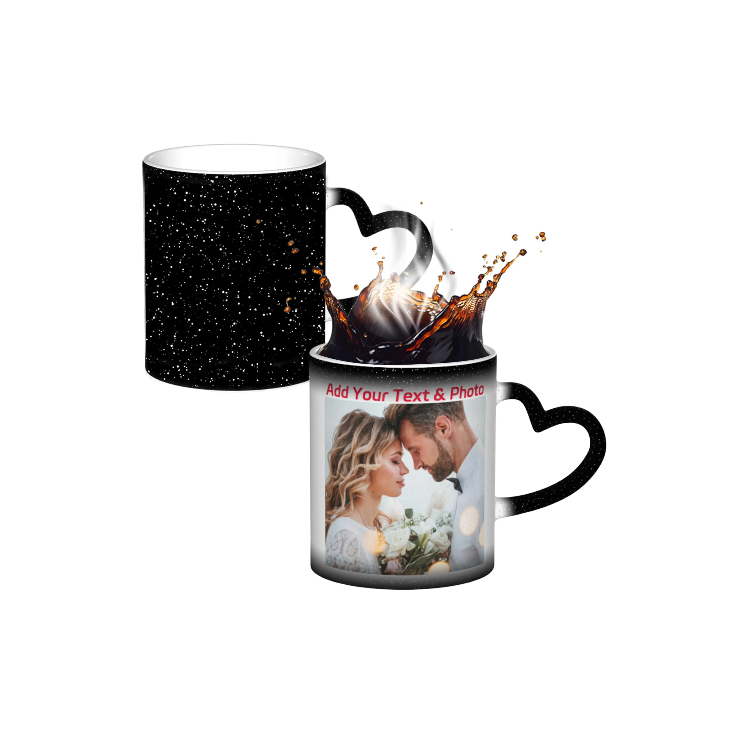 Matte Heart shape handle sublimation mug 11 oz coffee magic mugs sublimation ceramic color change