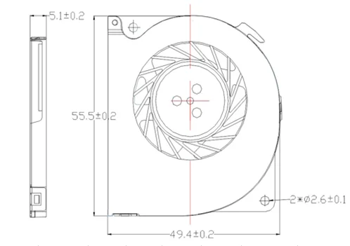Turbo Blower, 5cm, 50x50x5mm, 5V/12V, Brushless - detail 8