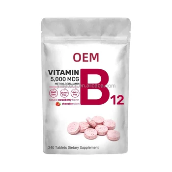 GMP Vitamin B12 Supplement Vitamin B12 Tablets 5000mcg OEM Vegan Vitamins