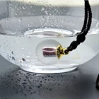 Pendant Bottle Pendant Waterdrop Round Shape Crystal Perfume Glass Bottle Essential Oil Pendant Necklace