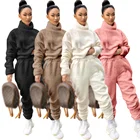 Clothes High Collar Custom Logo Clothing Cozy Set Plush 2 Piece Set Winter Clothes For Women