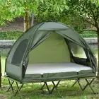 Camping Tent GIBBON Extra Large Compact Pop Up Portable Folding Outdoor Elevated All In 1 Camping Cot Tent Combo Set