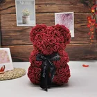 Bear 25CM Wedding Party Teddy Bear Decoration Valentine Gift Rose Teddy Bear PE Foam Flower Rose Bear
