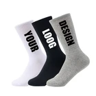 Men Cotton Socks No MOQ Custom Logo Cotton Design Embroidery Jacquard Mens Sports Crew Stockings Socks