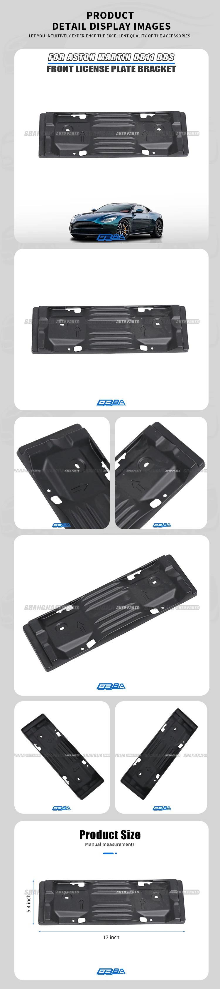 product best brand car plate car accessories original plastic front license plate bracket for aston martin dbs db11 hy53 17a835 dc476199-3