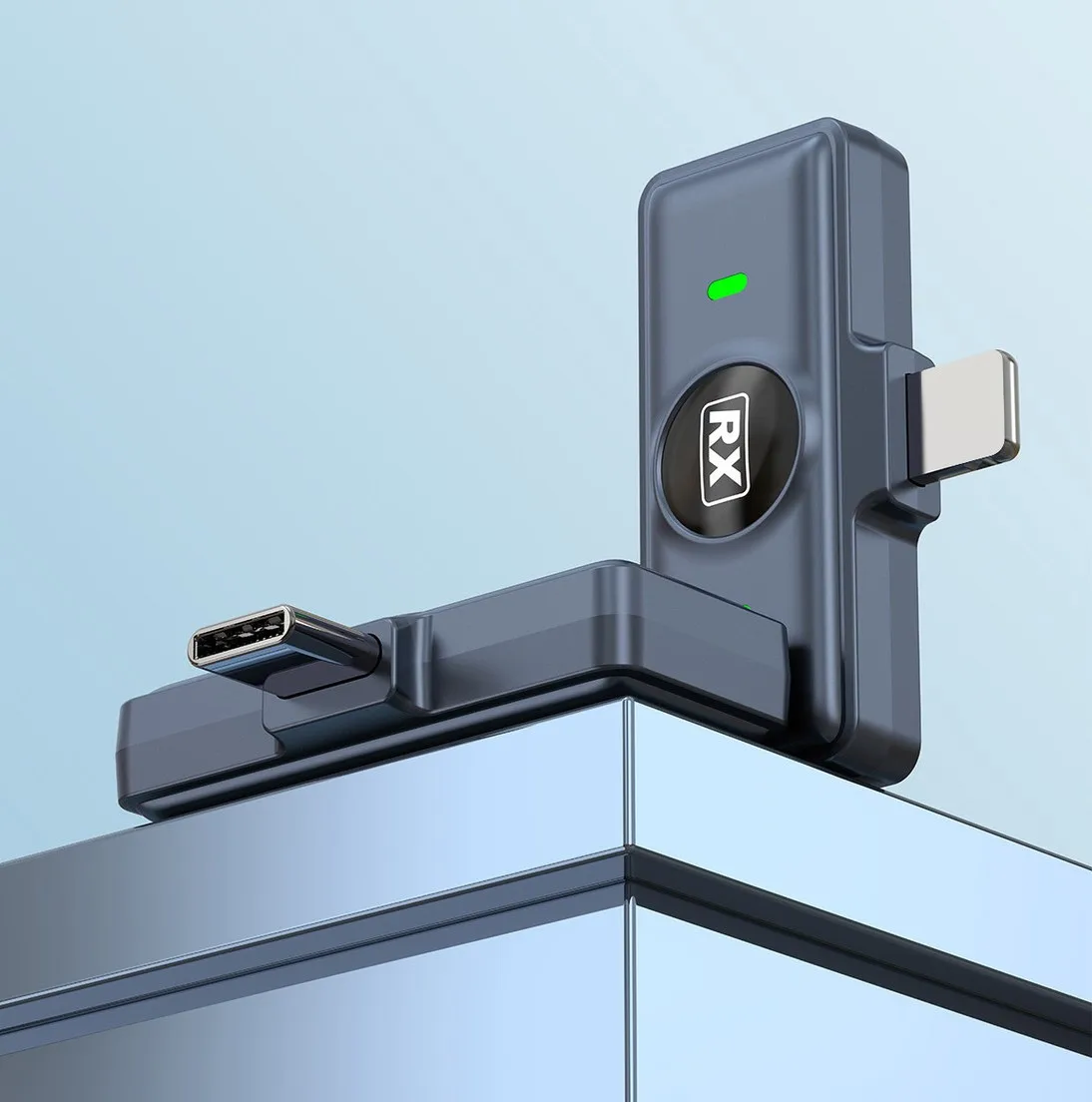 One Two Long-Range Outdoor Magnetic Wireless Lavalier Microphone with Digital Battery Display Compartment Type C Connector