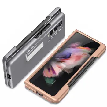 For Samsung Z Fold 3 Case With Pen Slot Phone Case Folding Business Protective Cover Z Fold 3 Case With Pen