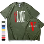 Summer New Fashion Personal Big V-letter Print Cotton T-Shirts Youth Design Casual Short-Sleeved For Man