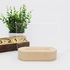 Lamps Lamp Hot Sale DIY Blank Acrylic Desk OEM Plate Table Lamps With Wooden Lamp Base Baby Night Light