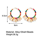 Shell Hoop Natural Shell Tassel Pendant Earrings Seed Beads Beaded Big Hoop Earrings Shell Beaded Earrings