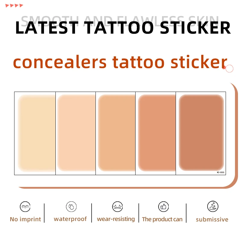 Latest Product Easy Apply Long Lasting Waterproof Scalable Instant Full Coverage Concealer Tattoo Sticker details