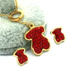 Wedding Necklace Stainless Steel Jewelry Sets For Women Wedding Fashion Austrian Crystal Necklace Earrings Sets