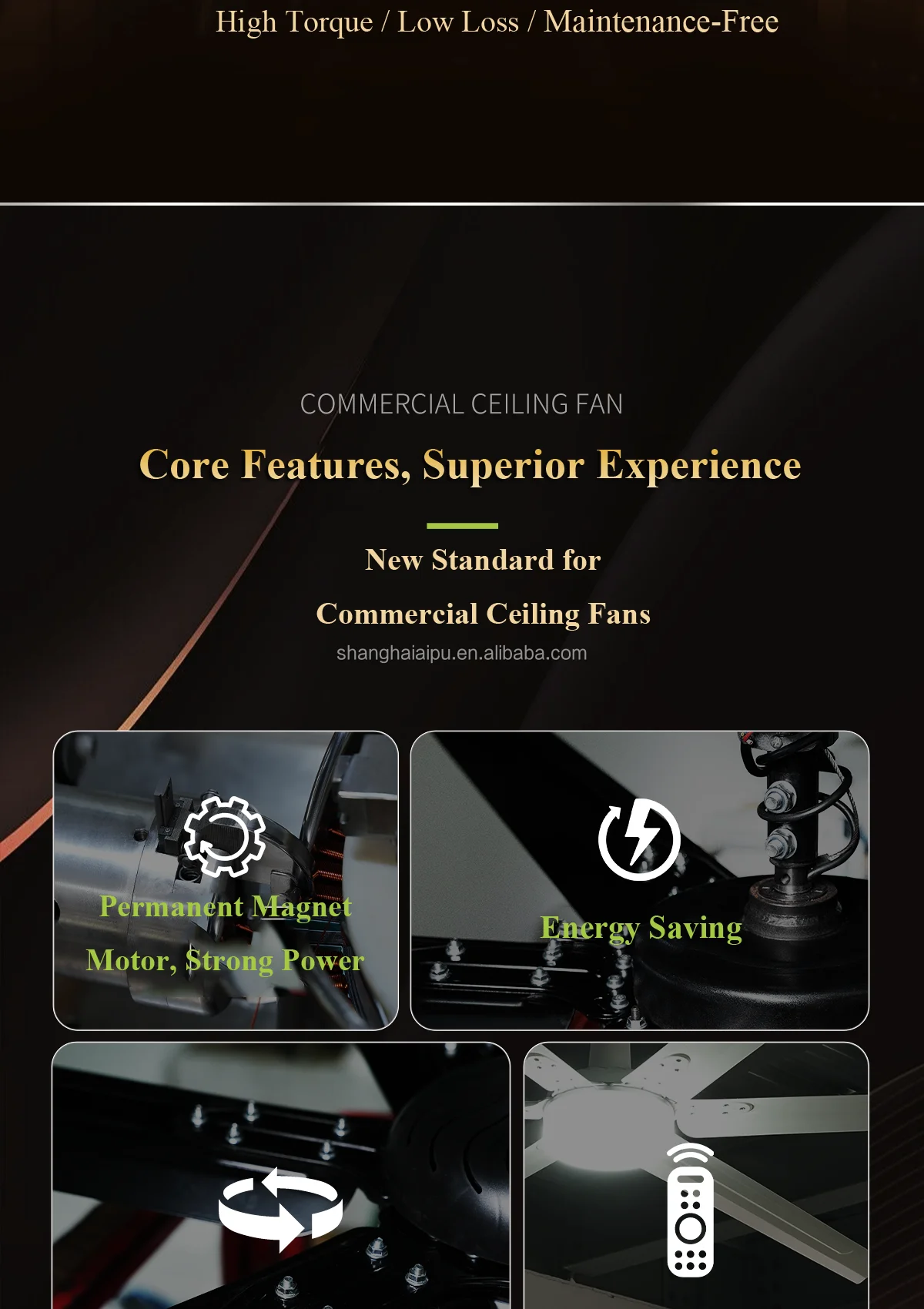 Ceiling Fan, 190W, Metal - detail 8