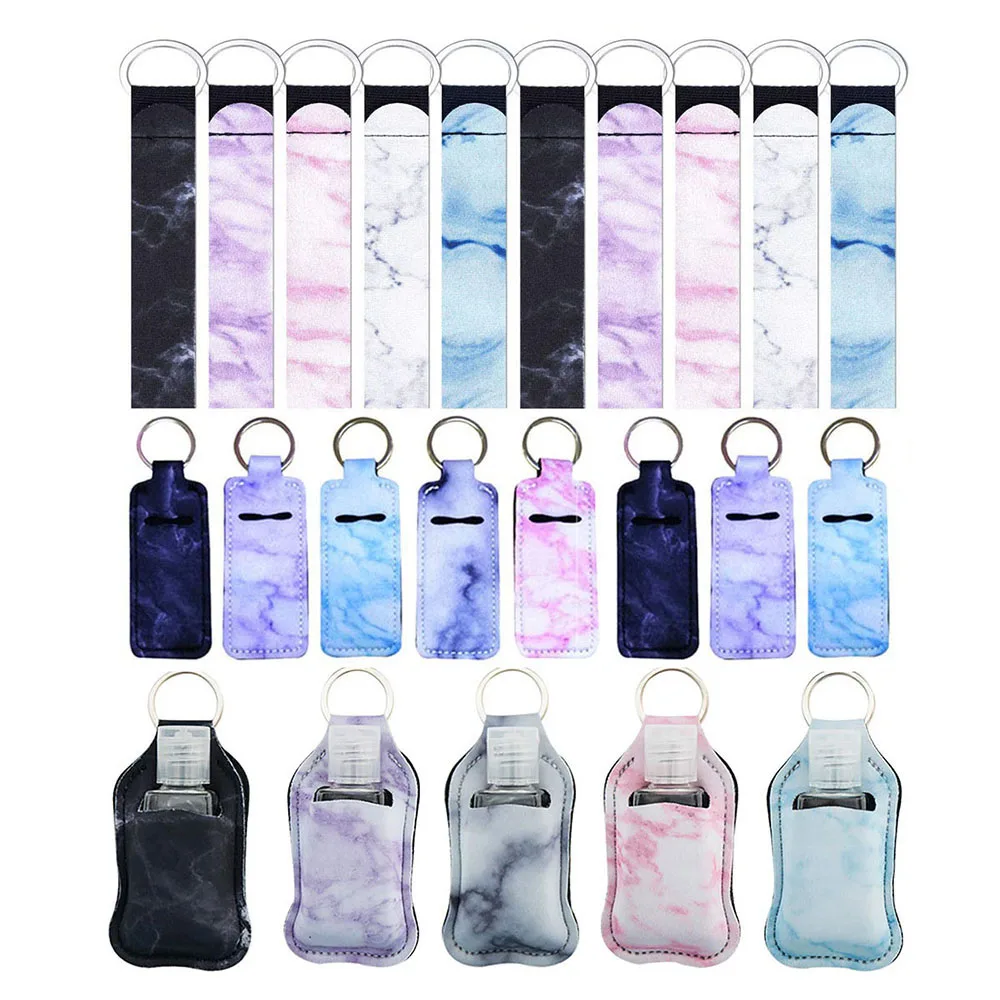 Rts Neoprene Keychain And Sanitizer Holders Delicate Marble Series