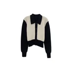 Cardigan 2021 Winter Women Cardigan Simple Temperament Lapel Long Sleeve Loose Knit Coat Sweater